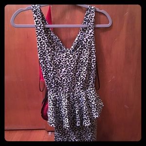Cheetah peplum dress
